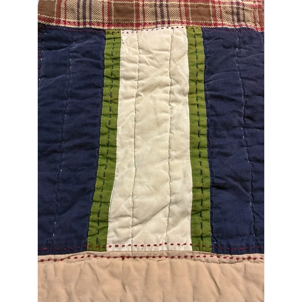 Pottery Barn Full/Queen Sports Theme Quilt Reverse Blue